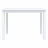 Dining Table White 114x71x75 cm Solid Rubber Wood 247362