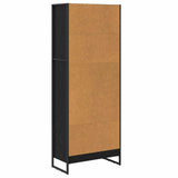 Book Cabinet Black Oak 60 x 30 x 155 cm Engineered Wood 886396