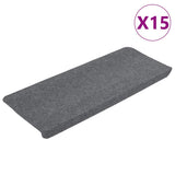 Stair Mats Self-adhesive 15 pcs 65x24.5x3.5 cm Grey 343479
