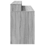 Desk with LED Lights Grey Sonoma 140x55x91 cm Engineered Wood 3309425