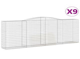 Arched Gabion Baskets 9 pcs 400x50x160/180 cm Galvanised Iron 3147042