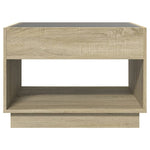 ZNTS Coffee Table with Infinity LED Sonoma Oak 70x50x50 cm 847660