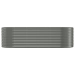 ZNTS Garden Raised Bed Powder-coated Steel 249x100x68 cm Grey 319064
