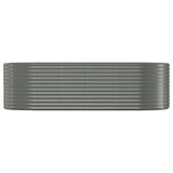 ZNTS Garden Raised Bed Powder-coated Steel 249x100x68 cm Grey 319064
