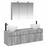 Bathroom Cabinet Set 4 pcs Grey Sonoma Engineered Wood 3406620
