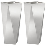 Planter 2 pcs Silver 30 x 30 x 75 cm Stainless Steel 883775