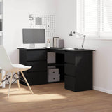 Desk with Drawer Black Oak 145 x 100 x 76 cm Engineered Wood 862006