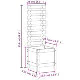 Garden Planter with Rack Black 39x39.5x114 cm Solid Wood Pine 832519