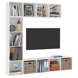 3 Piece Book/TV Cabinet Set White 180x30x180 cm 278788