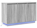LED Sideboard Grey Sonoma 90 x 32 x 75 cm Engineered Wood 869679
