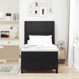 LED Box Spring Bed with Mattres Black 100 x 200 cm Velvet 3343858
