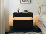 LED Nightstands Acrylic Board LED Bedside Tables for End Table with 3 Drawer Dresser for T3272P287614