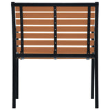 Garden Chair Set of 2 Black and Brown Steel and WPC Standard 312036