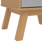 ZNTS Bedside Cabinet OLDEN Grey and Brown Solid Wood Pine 358583