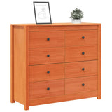 Side Cabinet Wax Brown 100x40x90 cm Solid Wood Pine 844495