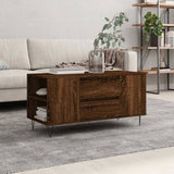 Coffee Table Brown Oak 102x44.5x50 cm Engineered Wood 831003