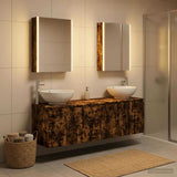 Bathroom Cabinet Set 5 pcs Smoked Oak Engineered Wood 3406491