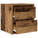 ZNTS Wall-mounted Bedside Cabinets 2 pcs Old Wood 38x34x40 cm 861262