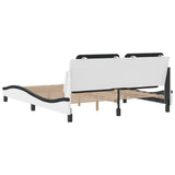 Bed Frame without Mattress "Zadar" White and Black 160x200 cm Faux Leather 3208197