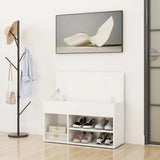 808747 Shoe Bench White 80x30x45 cm Engineered Wood