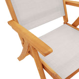 Folding Garden Chairs 6 pcs Solid Wood Acacia and Textilene 3279239