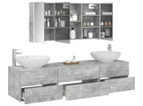 Bathroom Furniture Set 4 pcs Concrete Grey 3406946