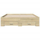 Bed Frame with Drawers without Mattress Sonoma Oak 120x200 cm 3280393
