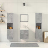 5 Piece Bathroom Furniture Set Concrete Grey Engineered Wood 3324904