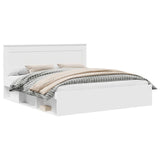 Bed Frame with Headboard White 180 x 200 cm Solid Pine Wood 3410056