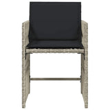 Garden Chairs with Cushions 4 pcs Light Grey Poly Rattan 365039