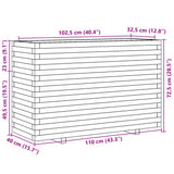 Garden Planter Wax Brown 110x40x72.5 cm Solid Wood Pine 3282601