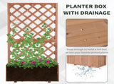 72.5 x 31.5 x 149.5 cm 45L Garden Wooden Pine Trough Planter with Topped Trellis Climbing Plants T3398P323916