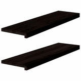 Stair Treads 2 pcs Brown Black 90x30x2 cm Solid Wood Oak 3283804