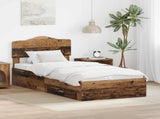 Bed Frame with Headboard Old Wood 90 x 200 cm Engineered Wood 3413245