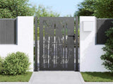 Garden Gate with Lock Black 110 x 180 cm Powder-Coated Steel 42015897