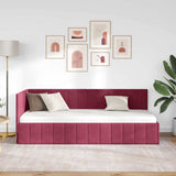 Corner Bed Frame with Headboard Wine red 80 x 200 cm Velvet 42016291