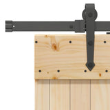Sliding Door with Hardware Set 95x210 cm Solid Wood Pine 3332794