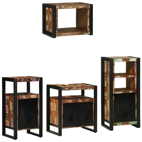 Bathroom Furniture Set 4 pcs Multicolour Solid Reclaimed Wood 3305675
