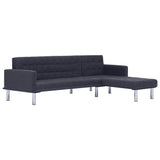 L-shaped Sofa Bed Dark grey Polyester 282304