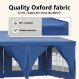 Folding Party Tent with Sidewalls Blue 3x6 m 93542