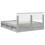 Bed Frame Grey Sonoma 160 x 200 cm Solid Pine Wood 3410578