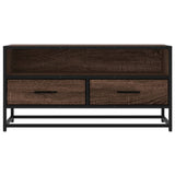 TV Cabinet Brown Oak 80x34.5x40 cm Engineered Wood and Metal 848813