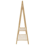 Clothes Rack with Shelves 132x45.5x150.5 cm Bamboo 4008912