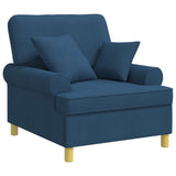 XL Armchair with Cushions Blue Fabric 42043491