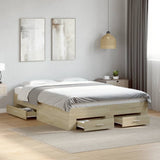Bed Frame with Drawers without Mattress Sonoma Oak 120x200 cm 3280393