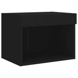 7 Piece TV Wall Units with LED Black Engineered Wood 3216584