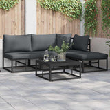 Garden Sofa Set with Cushion 4 pcs Black Aluminium 3378856