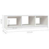 809913 Coffee Table White 110x50x34 cm Solid Wood Pine
