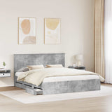 Bed Frame with Drawer Concrete Grey 180 x 200 cm Engineer Wood 3409436