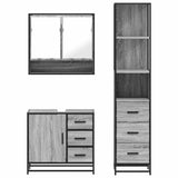 3 Piece Bathroom Furniture Set Grey Sonoma Engineered Wood 3301168